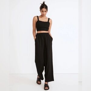 Madewell Black Wide-Leg High-Rise Pants